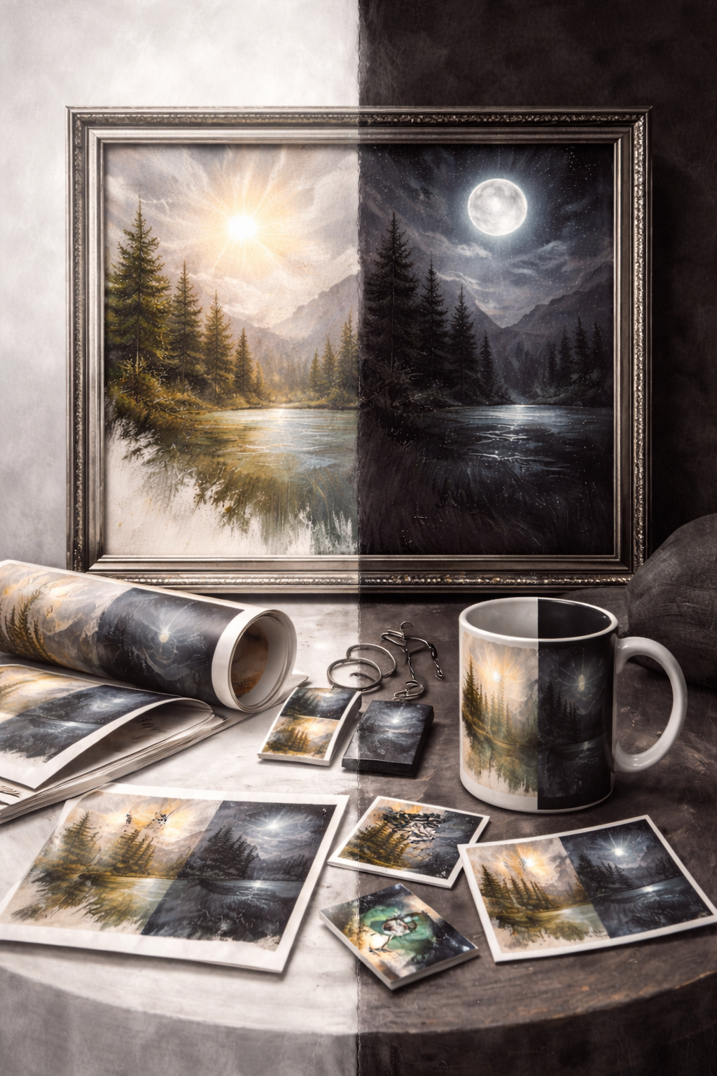 ShadedHues services graphic representing Fine Art Prints & Merch